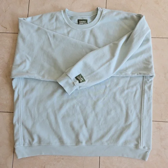 Daily Drills OVERSIZED Sweatshirts & SWEATSHORTS Set, Surf, xs/small, NEW - Picture 4 of 7